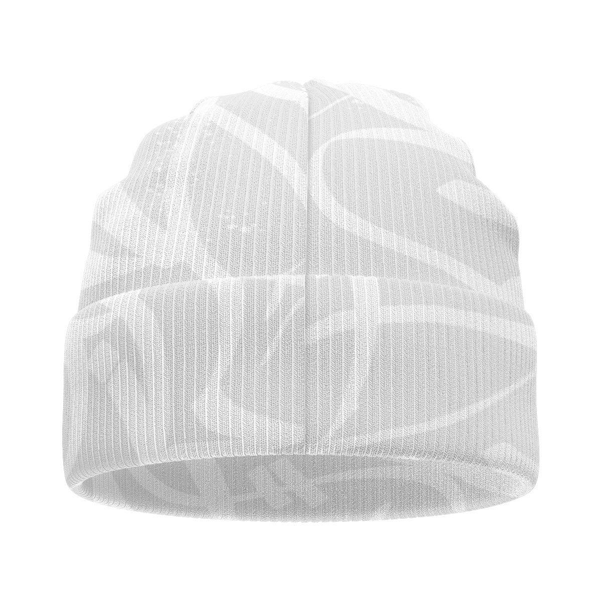 White White Beanie - All Over Tag