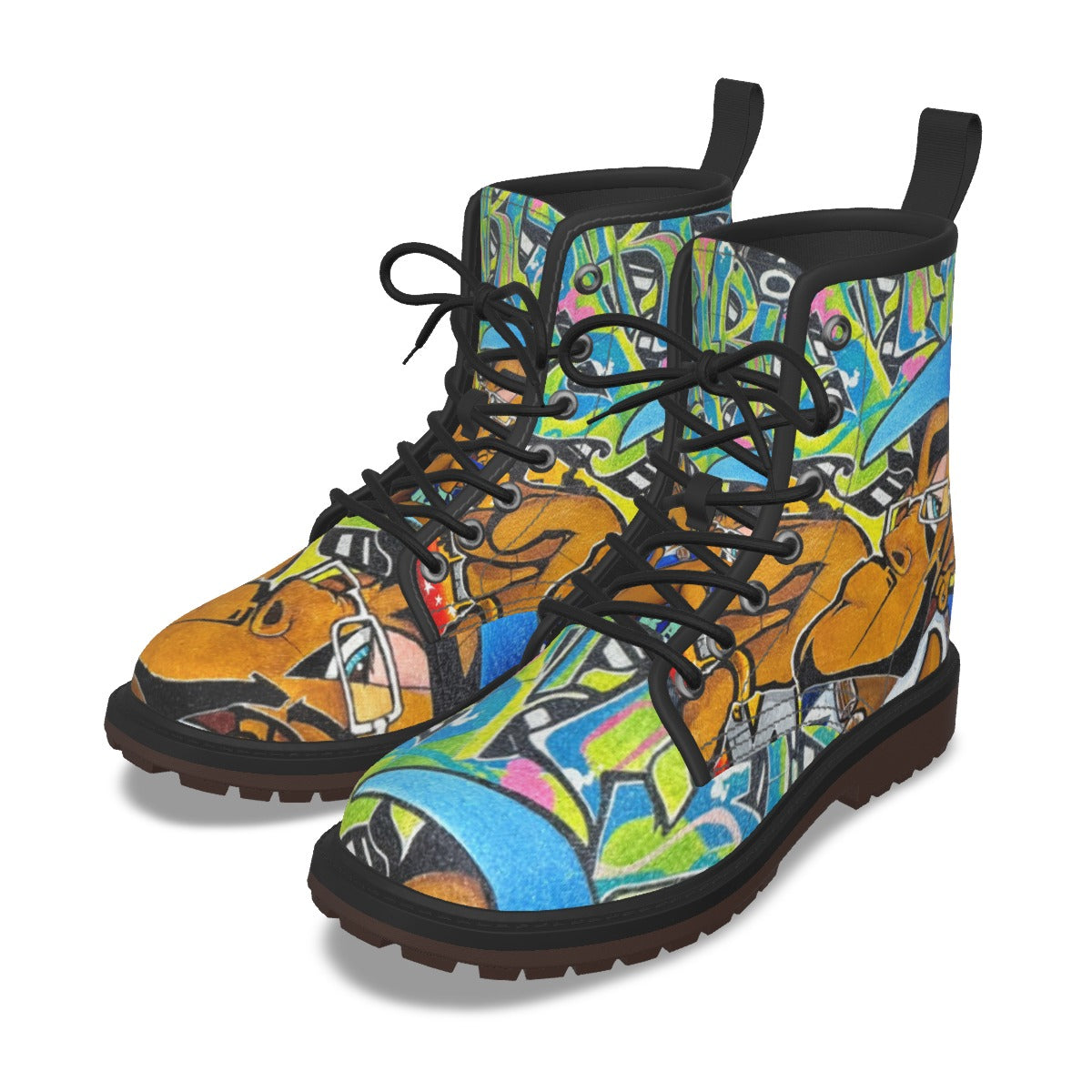 All-Over Print Men's Martin Short Boots
