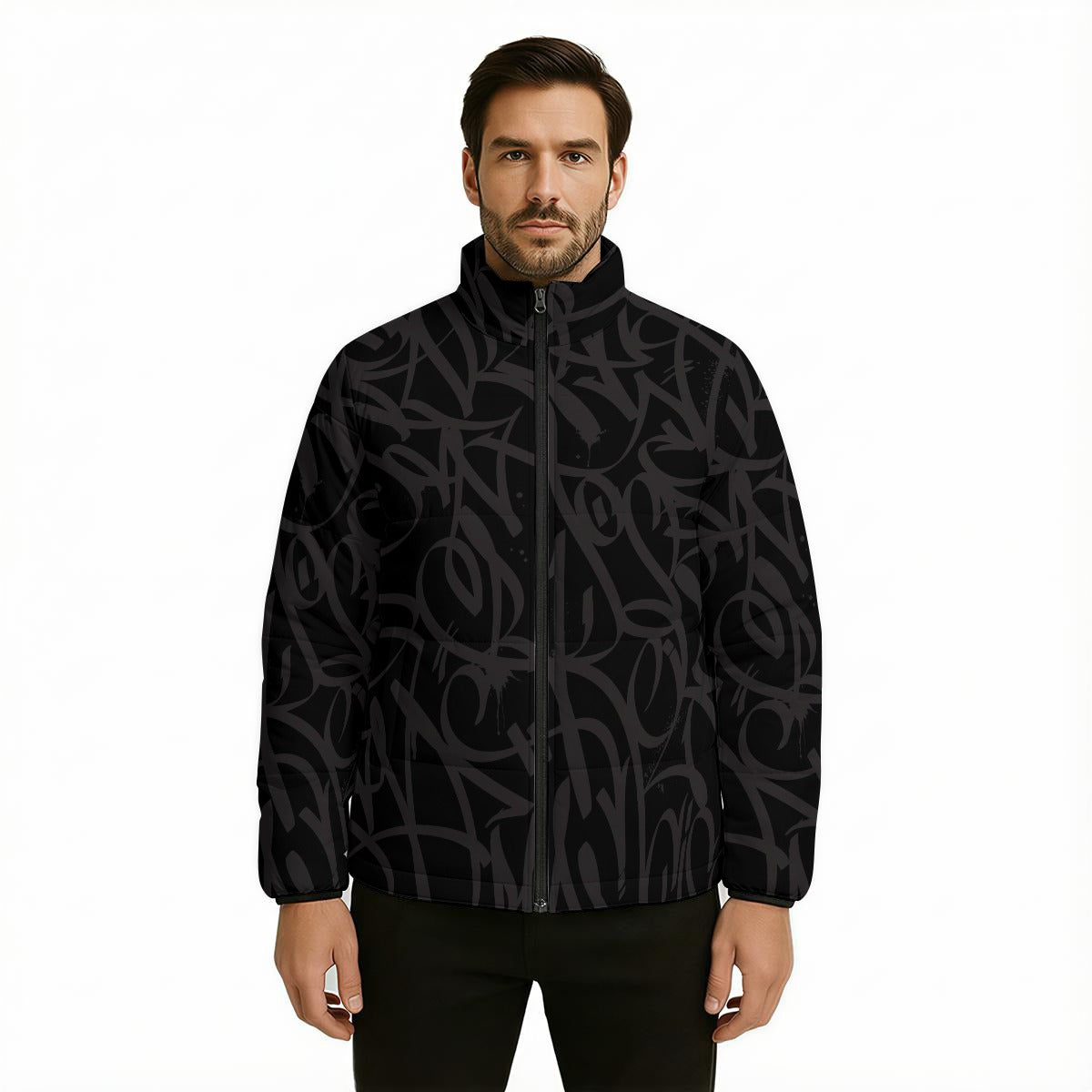 All Over Print Warm Quilted Polyester Jacket