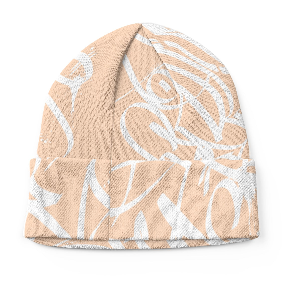 White Peach Beanie - All Over Tag