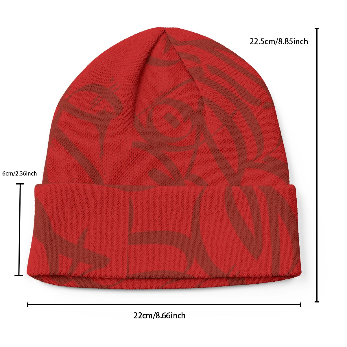Red Red Beanie - All Over Tag 001