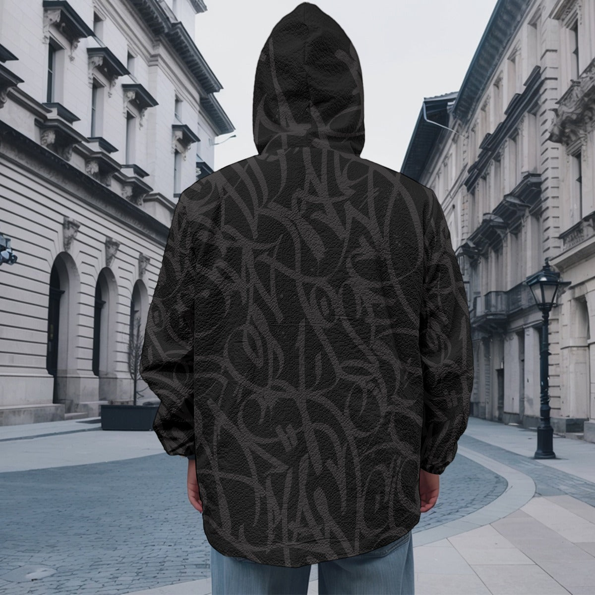All-Over Print Men's Casual Zipper Jacket
