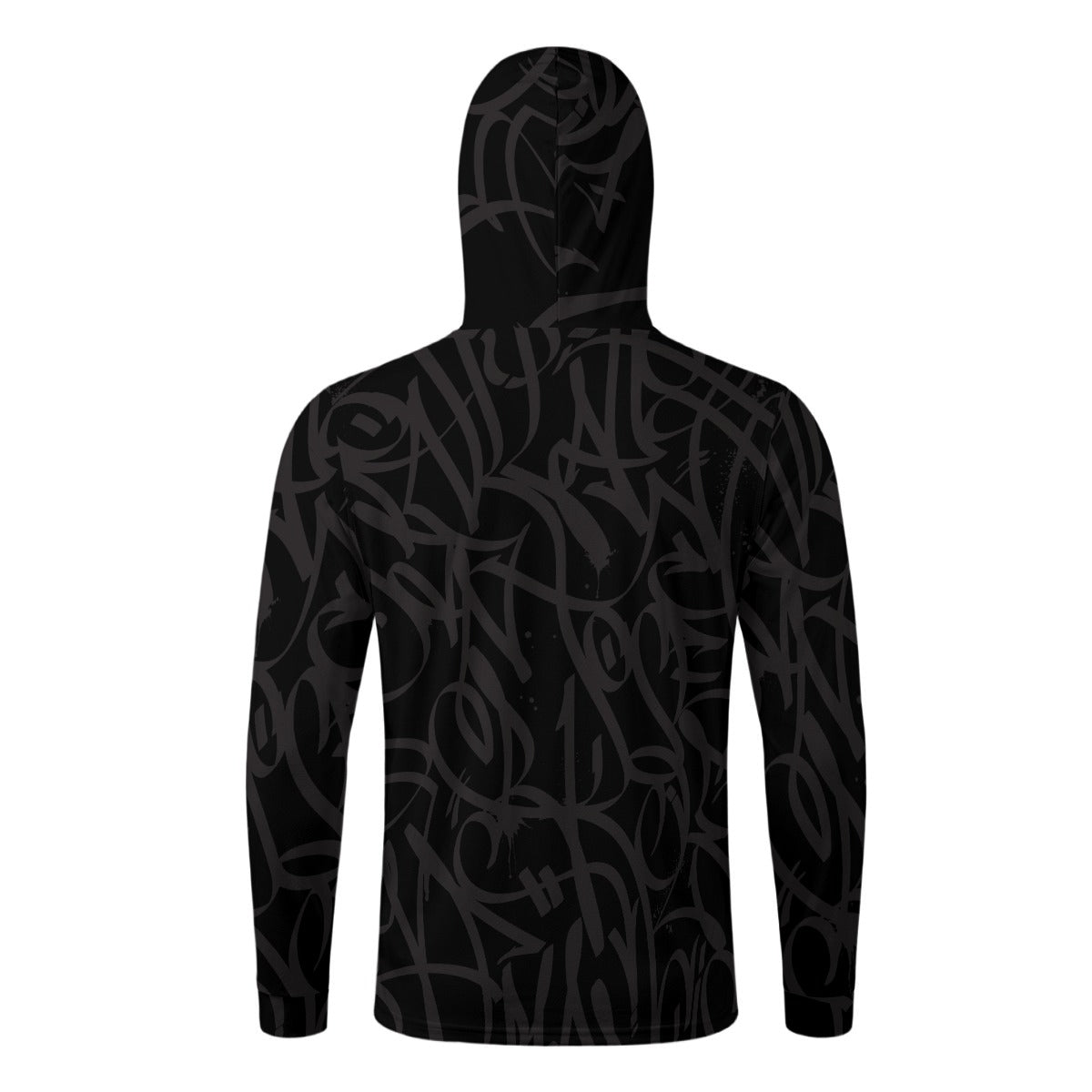 Bay Connect Black Black Men’s Sun Protection Hoodie w/ Face Cover /Thumb Holes