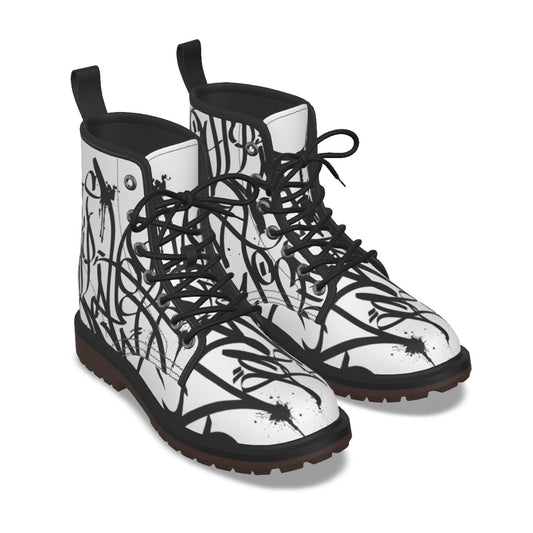 Bay Connection Boots - Black Tag over White