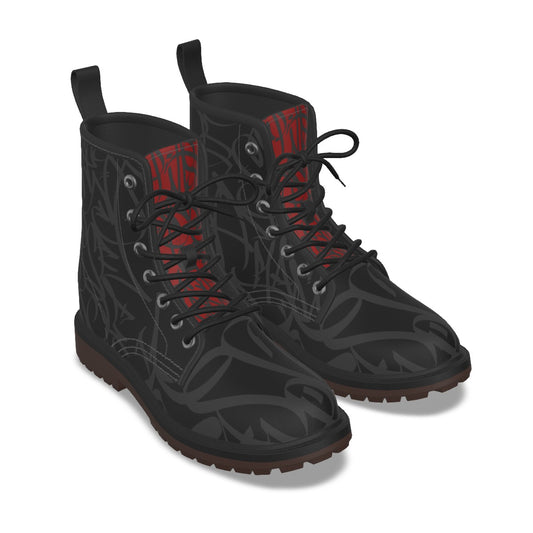 Bay Connection Boots - Dark Gray over Black with Red Tongue