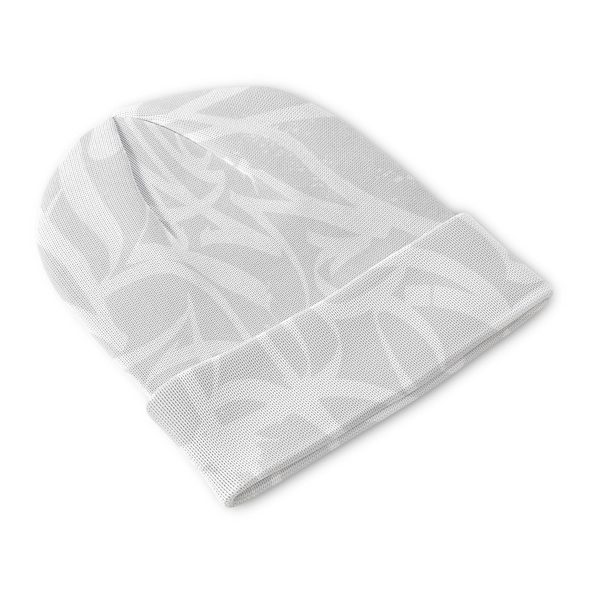 White White Beanie - All Over Tag