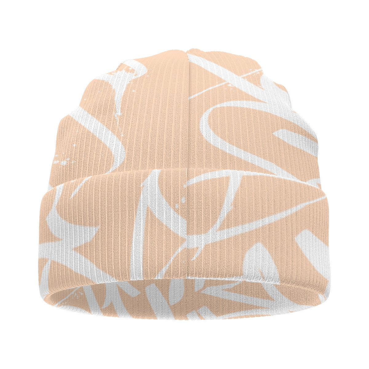 White Peach Beanie - All Over Tag