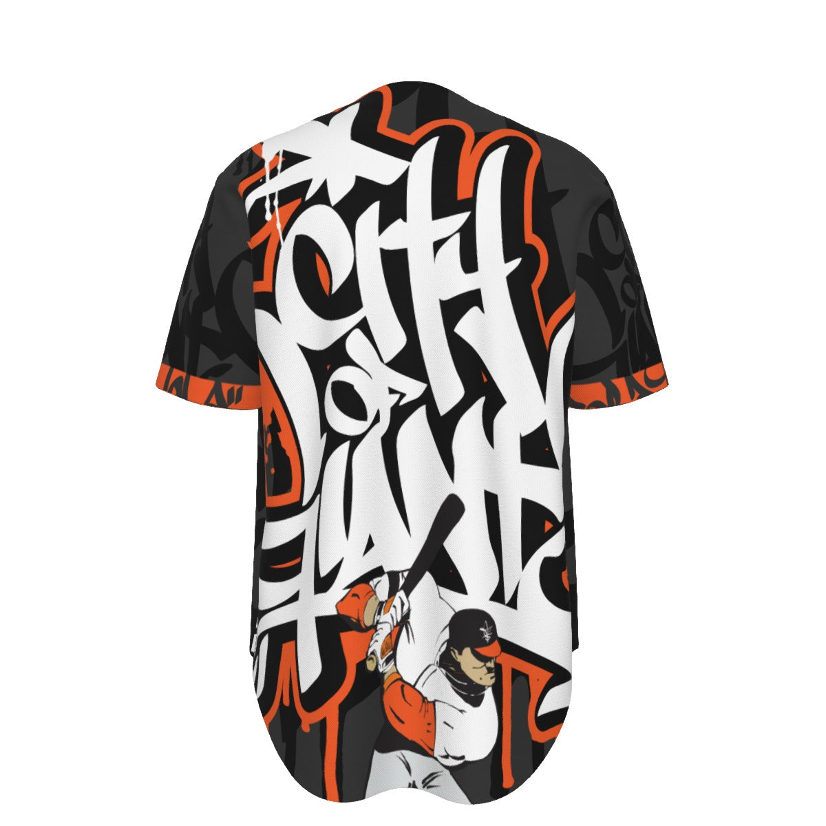 City of Giants Short Sleeve Baseball Jersey (Black-002)