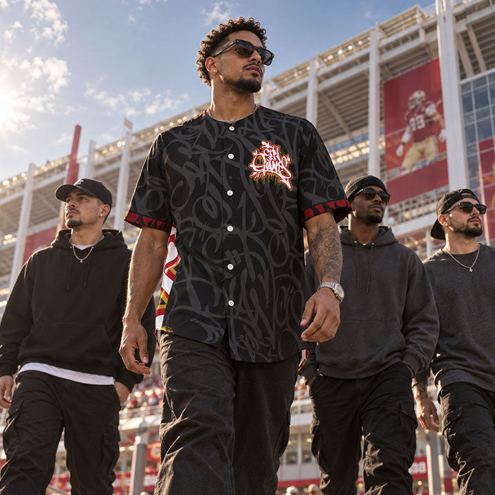 CITY OF GIANTS X BAY CONNECT BLACK 49ER JERSEY