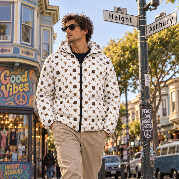 GIANTS PATTERN ON DOWNLOW PUFFER JACKET - 003