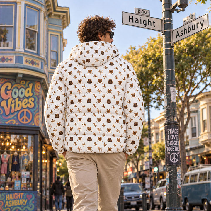 GIANTS PATTERN ON DOWNLOW PUFFER JACKET - 003