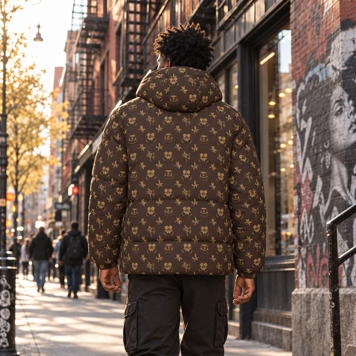 GIANTS PATTERN ON DOWNLOW PUFFER JACKET - 004