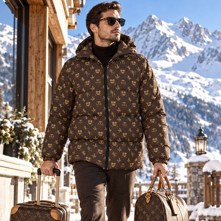 GIANTS PATTERN ON DOWNLOW PUFFER JACKET - 004