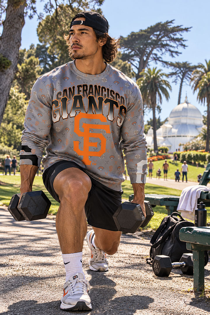 GIANTS HEAVY FLEECED OUT GRAY SWEATSHIRT - 001