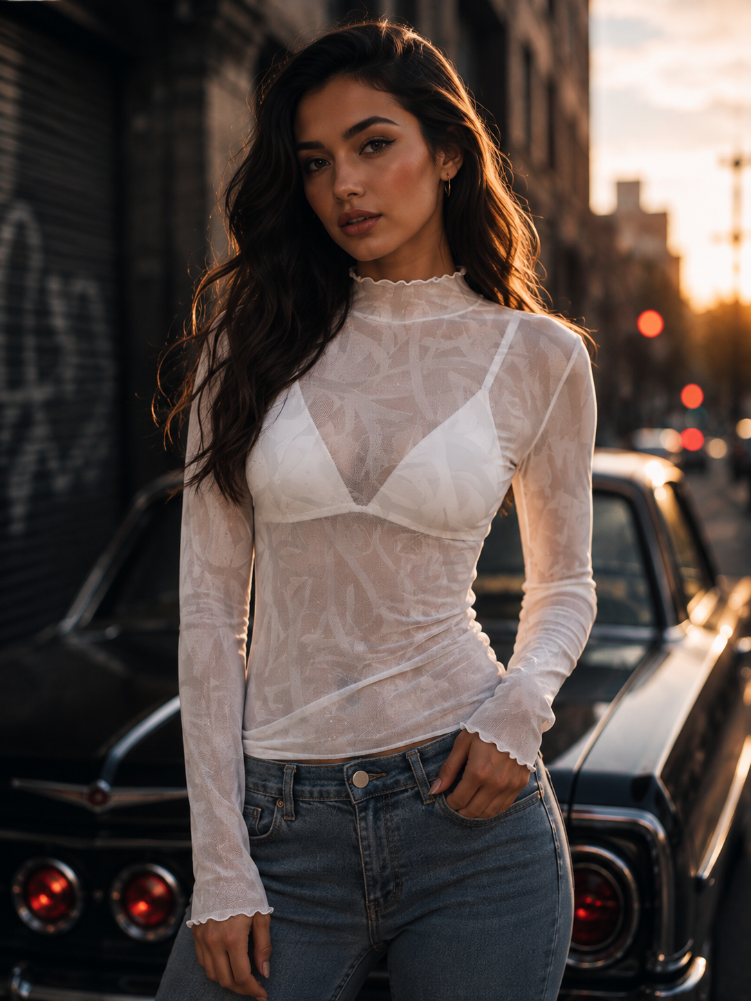 Bay Connect See Through Shirt - 001 (Gray over White)