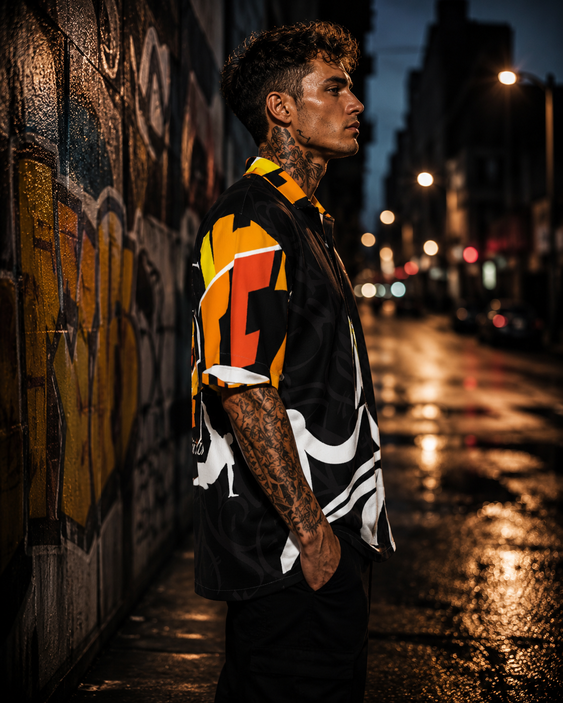 BEACH STREET  Hawaiian Collar Shirt -001