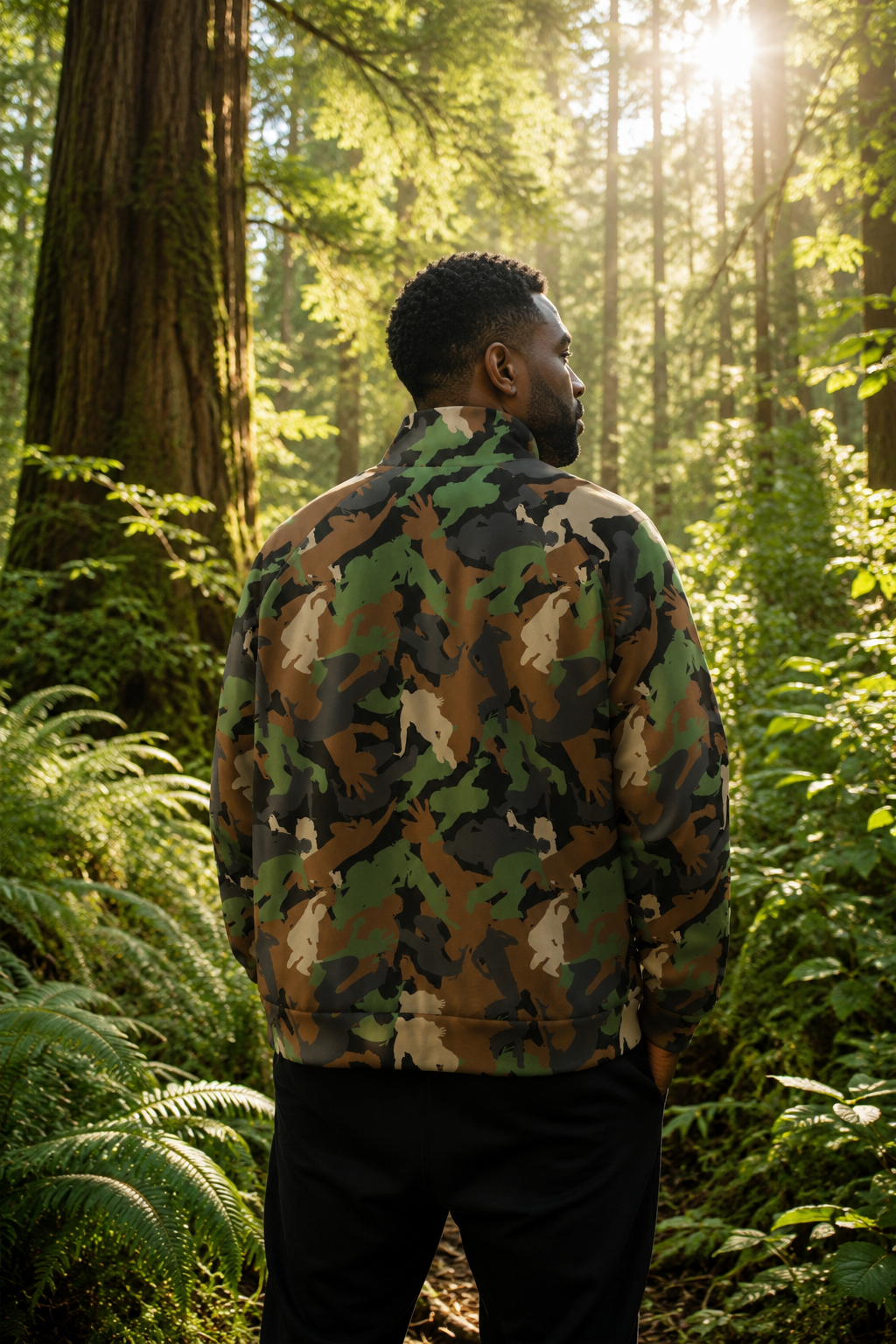 4 Elements Camo (Collar Jacket - Raglan Sleeve - White Zipper)
