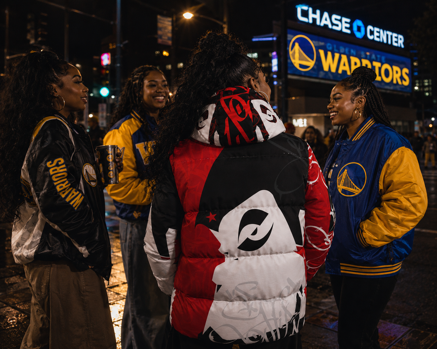 Crayone B-boy Downlow Jacket (Red Black White) - 001