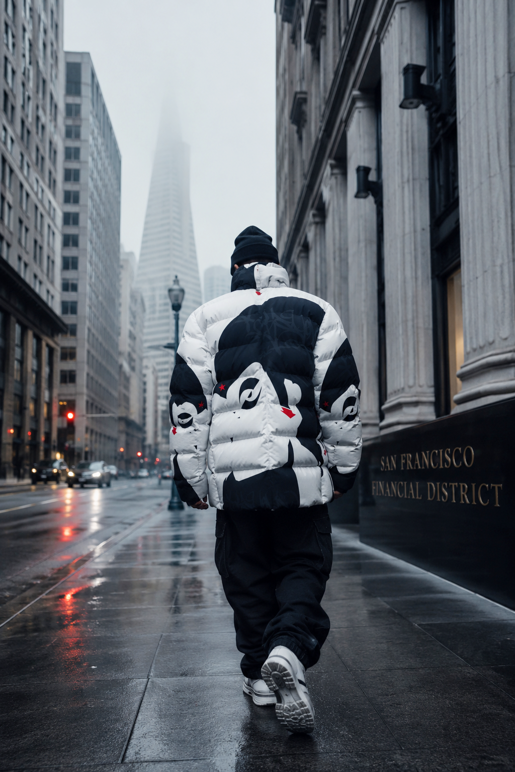 DownLow Jacket B-boy with Black White Red Accents
