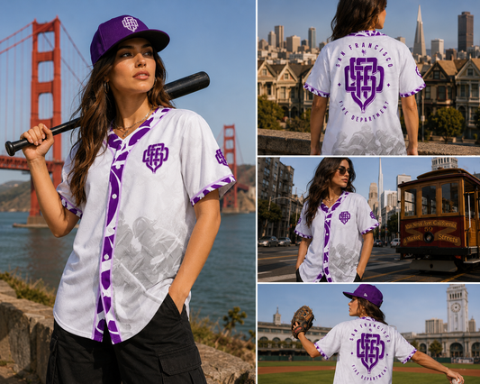 New SFFD Monogram Baseball Jersey (Purple)