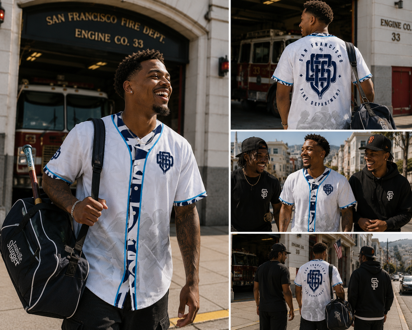 New SFFD Monogram Baseball Jersey (Blue)