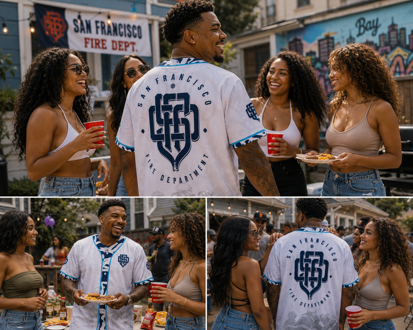 New SFFD Monogram Baseball Jersey (Blue)