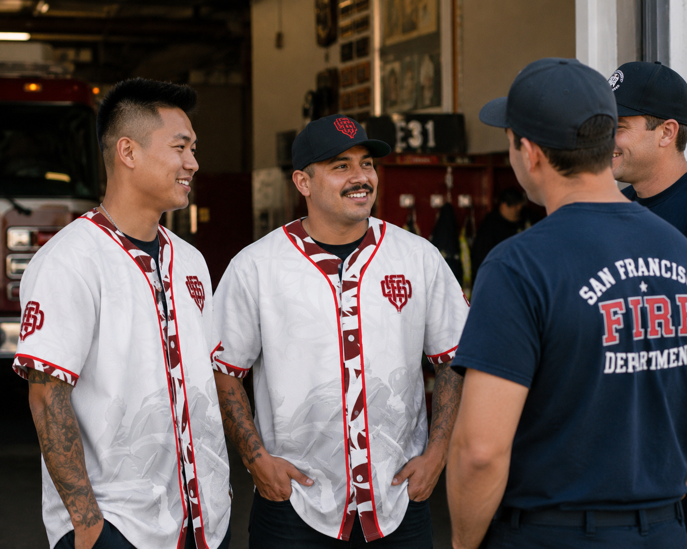 New SFFD Monogram Baseball Jersey (Red)