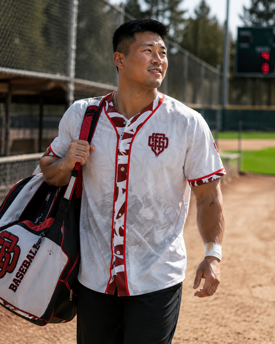 New SFFD Monogram Baseball Jersey (Red)