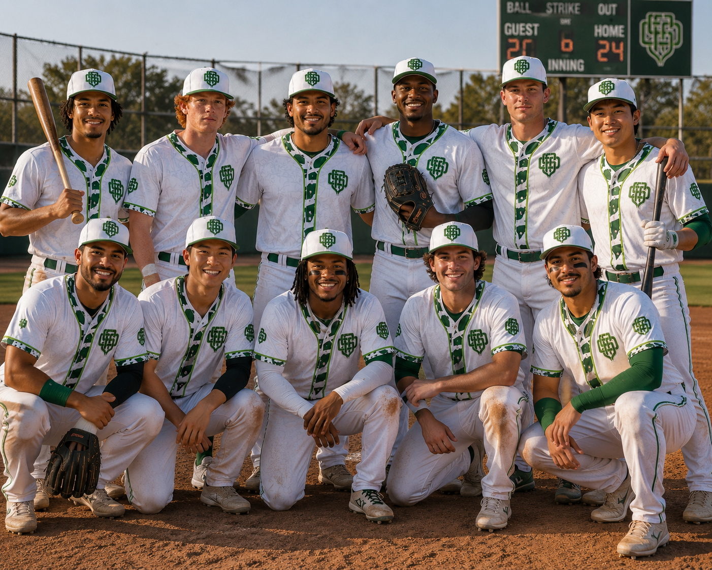 New SFFD Monogram Baseball Jersey (Green)
