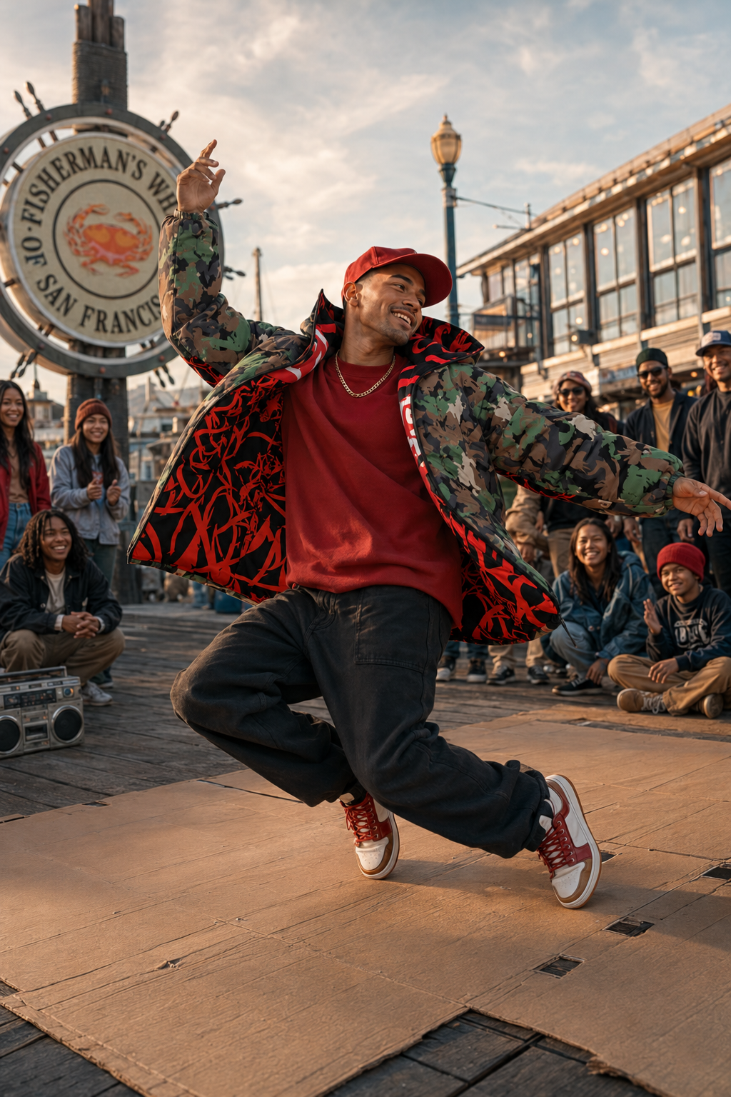 4 ELEMENTS CAMO JACKET (Red & Black)