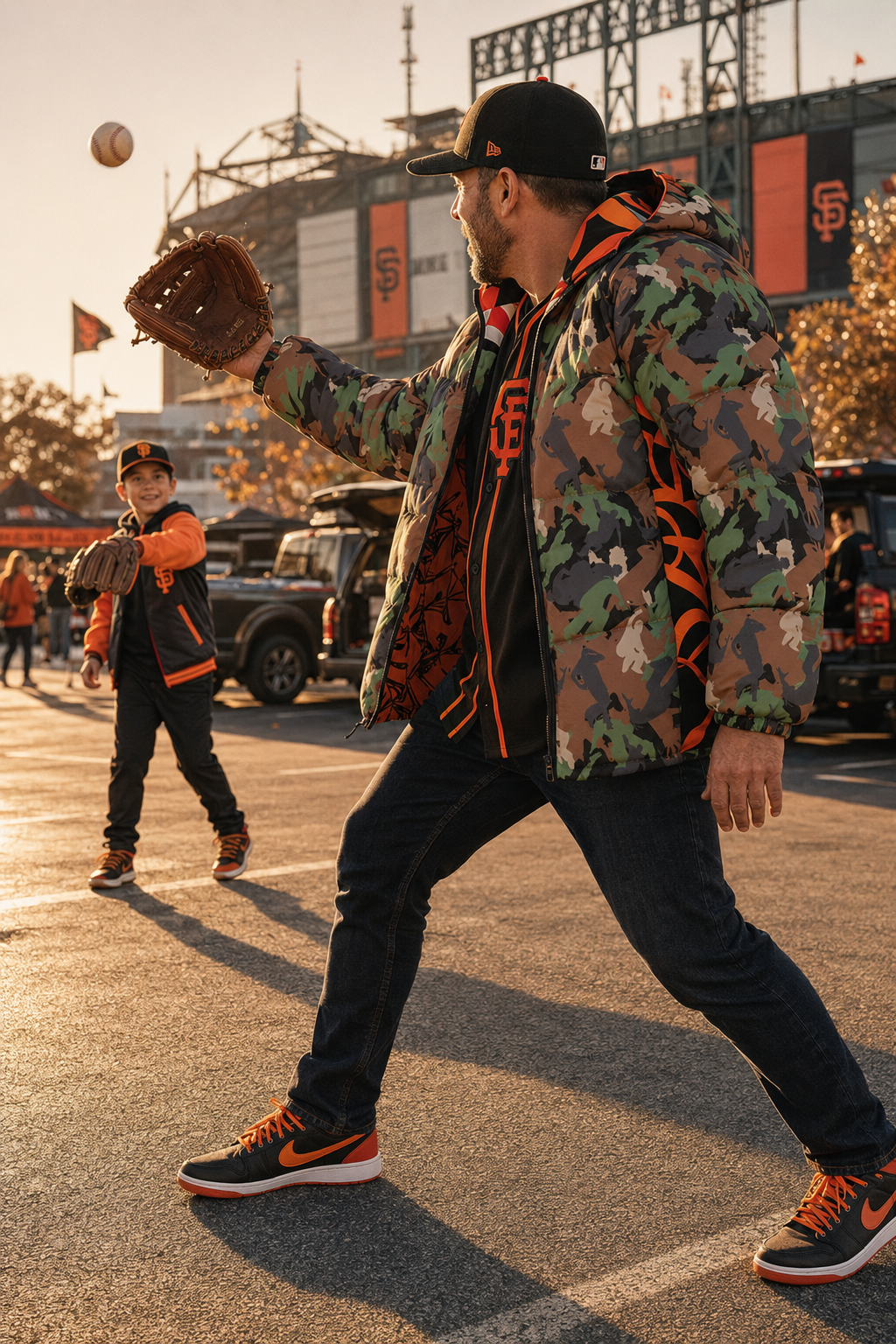 4 ELEMENTS CAMO JACKET (Orange & Black)