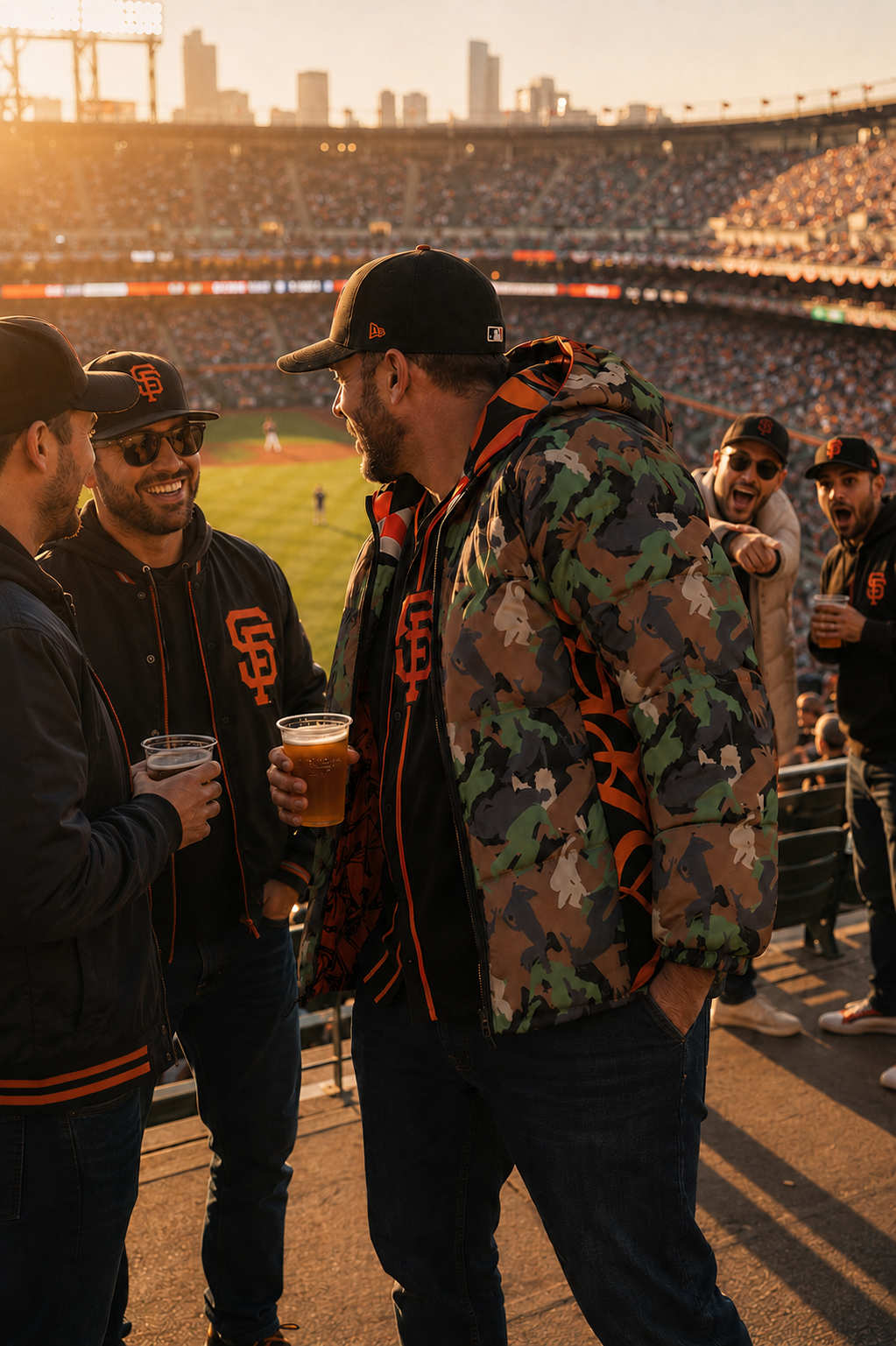 4 ELEMENTS CAMO JACKET (Orange & Black)