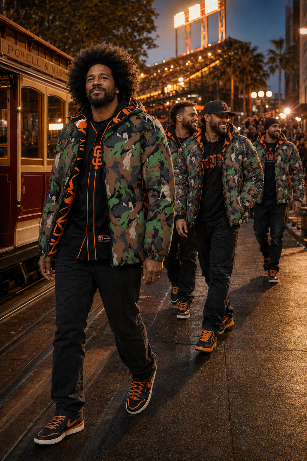 4 ELEMENTS CAMO JACKET (Orange & Black)