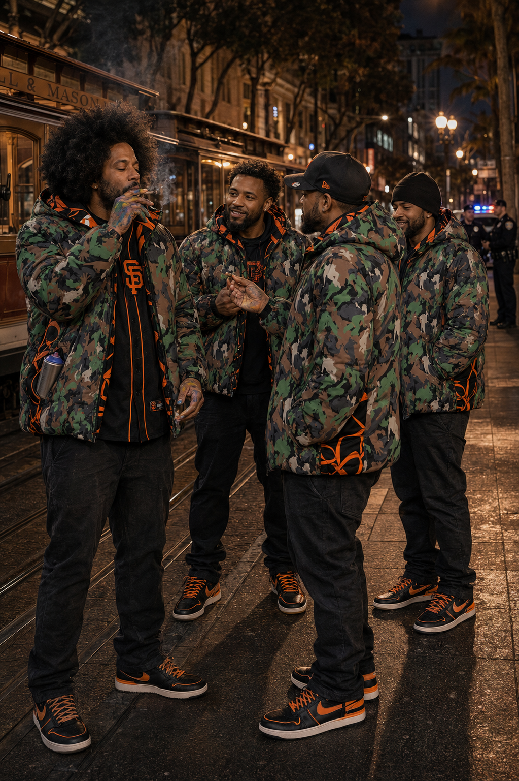 4 ELEMENTS CAMO JACKET (Orange & Black)