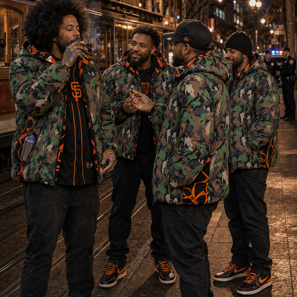4 ELEMENTS CAMO JACKET (Orange & Black)