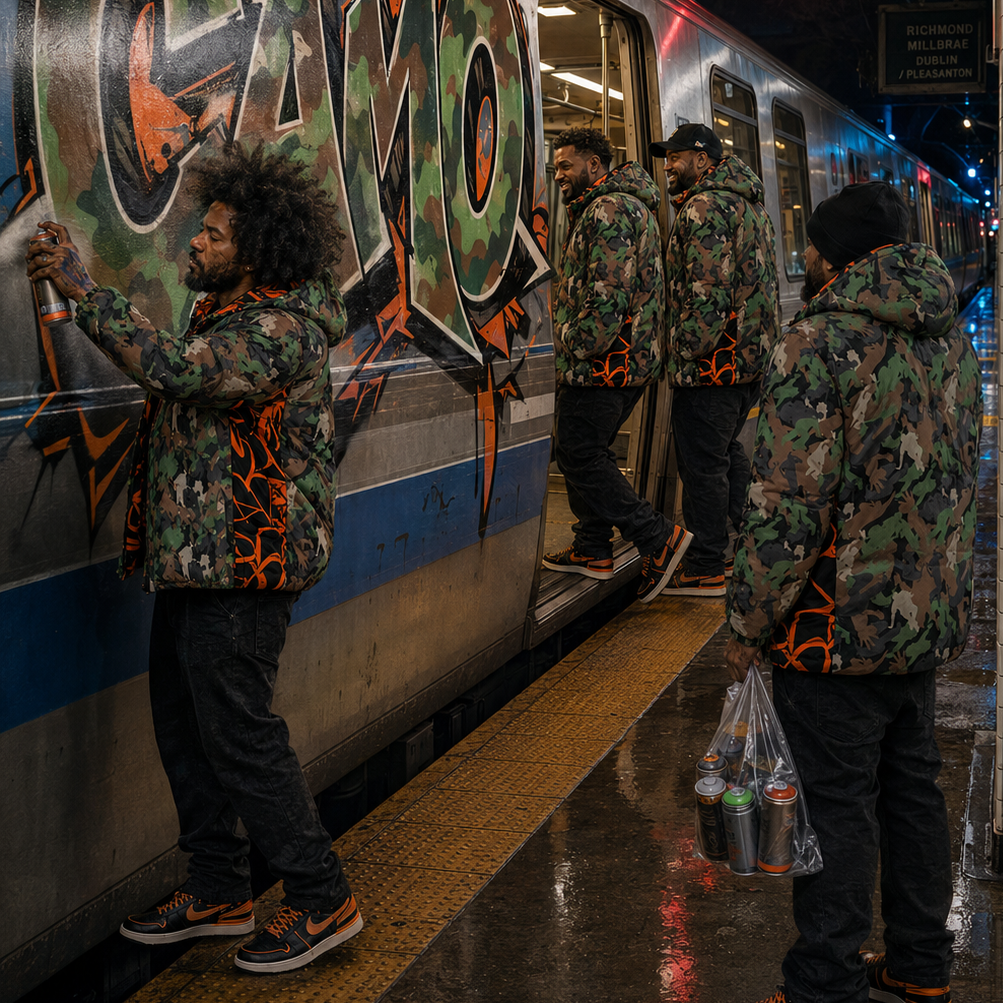 4 ELEMENTS CAMO JACKET (Orange & Black)